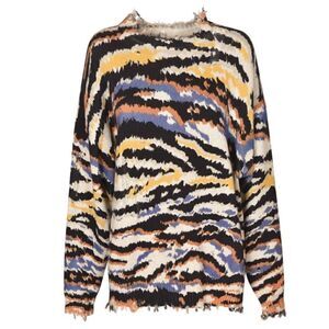 R13 OVERSIZED SWEATER - MULTI ZEBRA XS